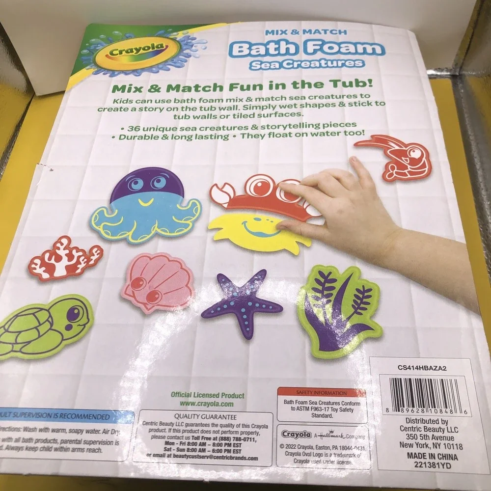 Crayola Bath Foam Sea Creatures Mix and Match Bath Time Fun Kids 36 Pieces Float